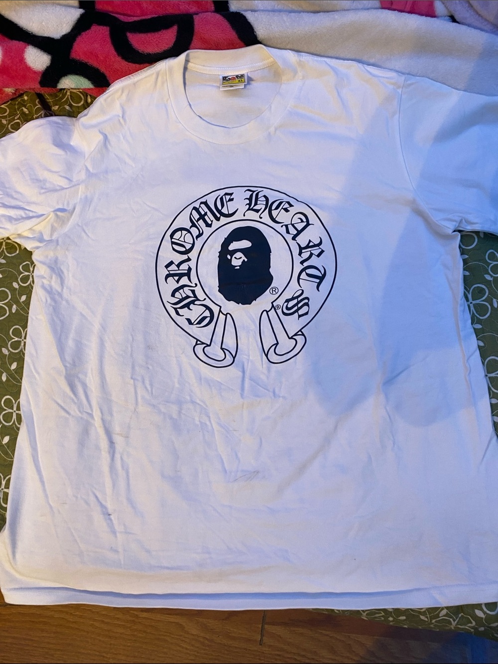 Bape White Tee with Black Central Graphic